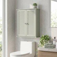 HOMCOM Bathroom Cabinet with Adjustable Shelf, Light Green