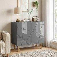 HOMCOM Storage Cabinet, Sideboard with Adjustable Shelf, Grey