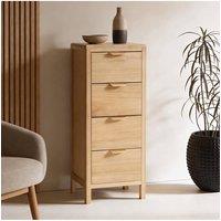 Home Source Freya 4 Drawer Storage Unit Chest Bedroom Office Organiser Wooden in Brown