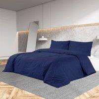 Berkfield Home Duvet Cover Set Navy Blue 260x220 cm Cotton