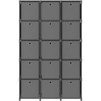 Berkfield Home 15-Cube Display Shelf with Boxes Grey 103x30x175.5 cm Fabric