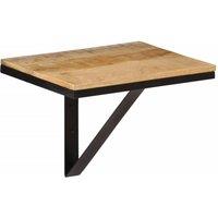 Berkfield Home Wall Shelf 40x30x32 cm Solid Wood Mango & Iron in Brown | Size: 40 x 30 x 32 cm