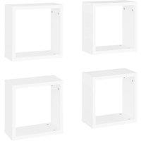 Berkfield Home Wall Cube Shelves 4 pcs White 30x15x30 cm | Size: 30 x 15 x 30 cm