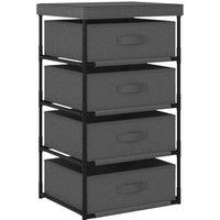 Berkfield Home Storage Rack with 4 Fabric Baskets Steel Grey