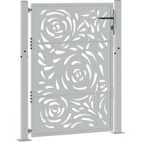 Berkfield Home Beautiful Garden Gate 105x130 cm Weathering Steel Flame Design in Brown