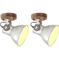 Berkfield Home Industrial Wall/Ceiling Lamps 2 pcs Silver 20x25 cm E27