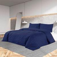 Berkfield Home Duvet Cover Set Navy Blue 220x240 cm Cotton