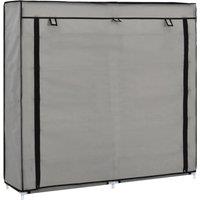 Berkfield Home Shoe Cabinet with Cover Grey 115x28x110 cm Fabric | Size: 115 x 28 x 110 cm