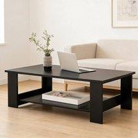 FORGEVIO Modern Coffee Table Living Room Tea Side End Desk in Black