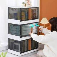 KORVIXA 3PCS Collapsible Plastic Box Container in Black | Size: 500mm