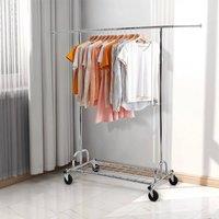KORVIXA Heavy Duty Clothes Rail Garment Rack in Silver | Size: 500mm