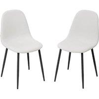 KORVIXA 4x PU Leather Dining Chairs Modern in White | Size: 100 cm