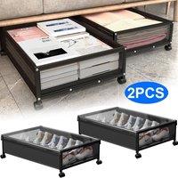 KORVIXA 2PCS Organizer Under Bed Storage in Black | Size: 500mm