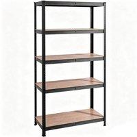 Havendro Heavy Duty Garage Racking Shelf 5 Tier Boltless Storage Shelves in Black