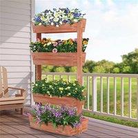KORVIXA 4 Tier Large Vertical Raised Garden Bed in Brown | Size: 100g