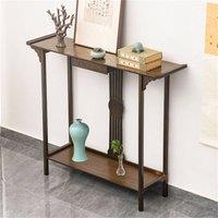KORVIXA Wood Console Table Narrow Entry Sofa Table in Brown | Size: 0.6m2