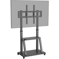 KORVIXA Designer TV Stand Trolley with Bracket 2 Shelves in Black