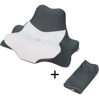 KORVIXA Orthopedic Neck Pillow with Ice Silk Pillowcase in Grey | Size: Single