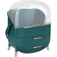KORVIXA Dark Green Cosmetic Case Carry Storage Box