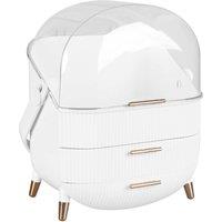 KORVIXA Milk White Cosmetic Case Carry Storage Box
