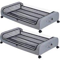 KORVIXA 16 cm Grey Under Bed Storage Boxes with Lids