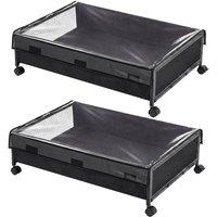 KORVIXA 18.5 cm black Under Bed Storage Boxes with Lids