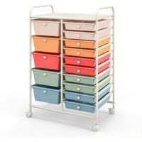 NESTLUNE 15 Drawers Storage Rolling Cart Home Mobile Utility Trolley | Size: 100 cm x 60 cm