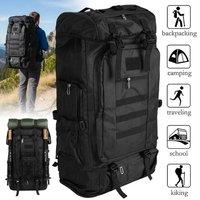 NESTLUNE 100L Large Capacity Rucksack 600D Oxford Waterproof in Black | Size: 100 cm x 15 cm