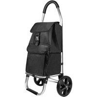 VOGREX 40L Large 2-Wheel Folding Shopping Trolley in Black