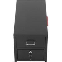 VOGREX Heavy Duty Lockable Outdoor Metal Parcel Drop Box UK in Black