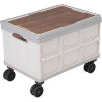VOGREX Heavy Duty Folding Side Garden Wagon Festival Hand Trolley Cart in Grey