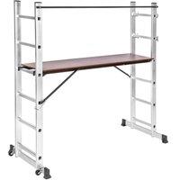 VOGREX Aluminium 3-Way Combination Ladder Work Platform UK in Silver
