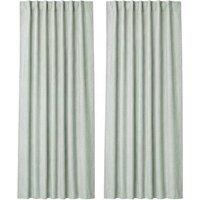 VOGREX Green Linen Look Thermal Blackout Curtains 52x84in Pair