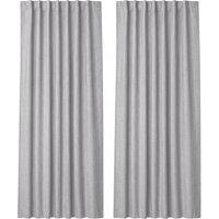 VOGREX Grey Linen Look Thermal Blackout Curtains Pair 46x54in