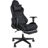 VOGREX Black Spring Padded Reclining Gaming Office Chair with Footrest