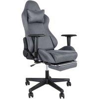 VOGREX Grey Spring Padded Reclining Gaming Office Chair with Footrest