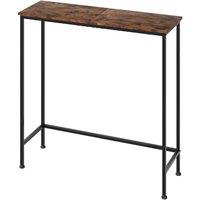 VOGREX Industrial Slim Narrow Console Table Entryway Sofa Display Shelf in Brown