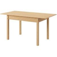 VOGREX Extendable Oak Rectangular Dining Table Seats 4-6 in Beige