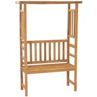 Berkfield Home Garden Bench with Pergola 115 cm Solid Teak Wood in Brown
