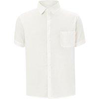 MODISHION Men's Casual Short Sleeve Shirt With Pocket in White | Size: Small