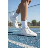 MODISHION Men's Lightweight Trainers with Elastic Bungee Laces in White | Size: 8.5