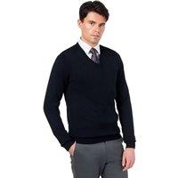 XPOSED Men's Lightweight Cotton V-Neck Sweater for Work & Casual Wear in Black | Size: XL