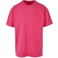 Build Your Brand Men's Heavy Oversized T-Shirt in Bright Pink | Size: XS