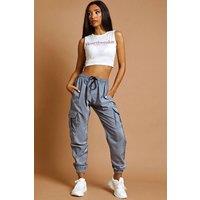 STYLEWISE Women's Lightweight Shell - Utility Cargo - Joggers in Grey | Size: XS