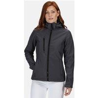 Regatta Women's Venturer 3-layer Waterproof Hooded Softshell Jacket in Dark Grey | Size: 14