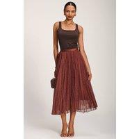 Jolie Moi Women's Print Crinkle Mesh Midi Skirt | Size: 10