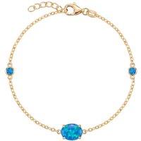 Latelita Women's Oval Blue Opal Bracelet Gold