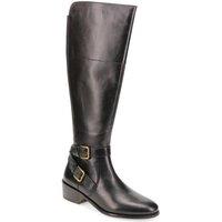Jones Bootmaker Women's Phoebe Medium Calf Fit Leather Knee-High Boots in Black | Size: 5