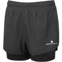 Ronhill Women's Core Twin Shorts in Black | Size: 16