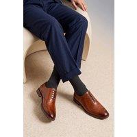 Oswin Hyde Men's Oakley Leather Wingtip Brogue in Tan | Size: 8